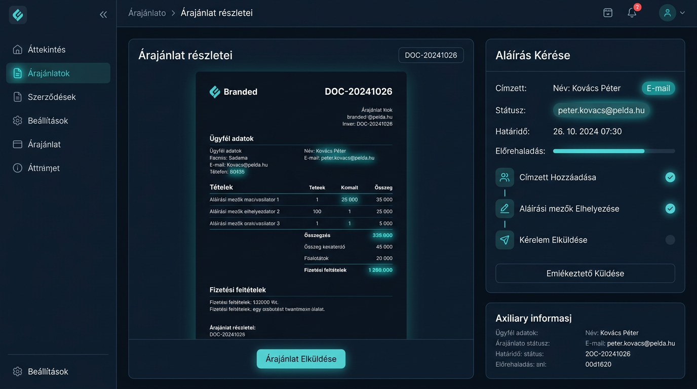 Komplex Értékesítéstámogató és Ajánlatkezelő Rendszer — Ajánlat preview