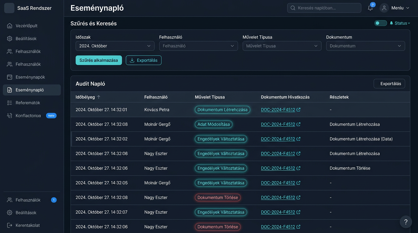 Digitális Iratkezelő és Dokumentum-menedzsment Rendszer — Audit log