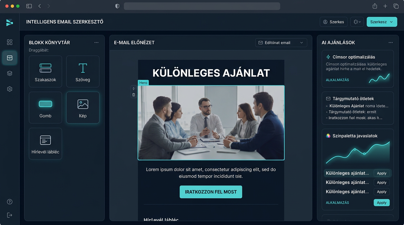 Integrált Online Marketing Automatizációs Rendszer — E-mail kampány szerkesztő