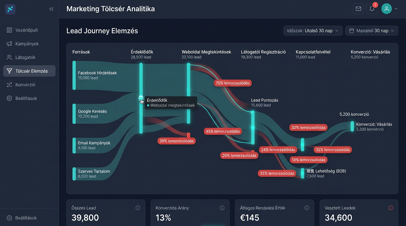 Integrált Online Marketing Automatizációs Rendszer — Funnel analitika