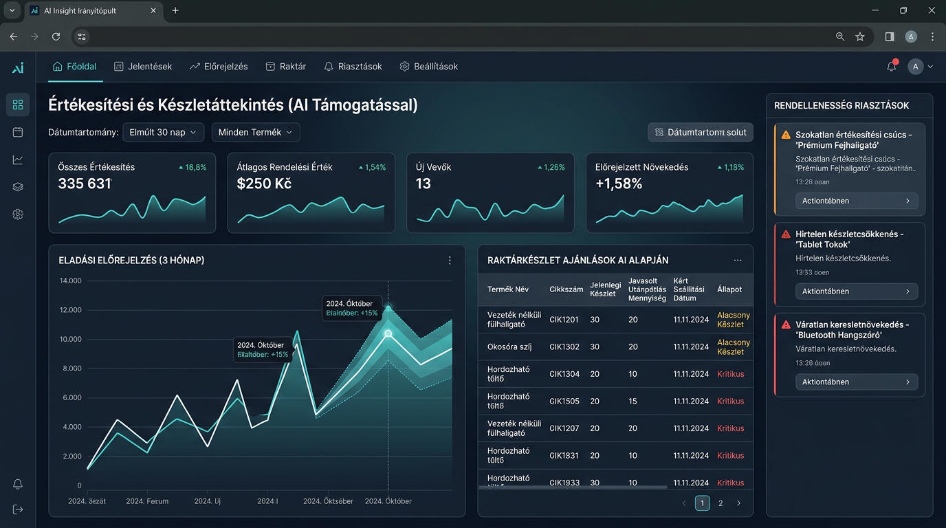 Internetes Értékesítési és E-kereskedelmi Rendszer — AI insights